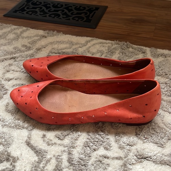 Madewell sidewalk skimmer Ballet flats size 7 pumpkin orange - Picture 3 of 7